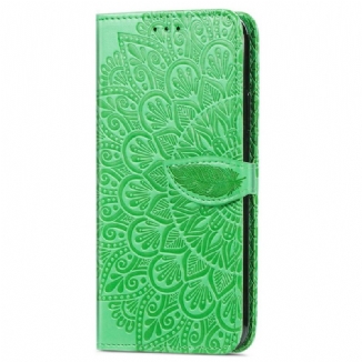 Capa De Couro Para Oppo A16 / A16s Folhas Tribais