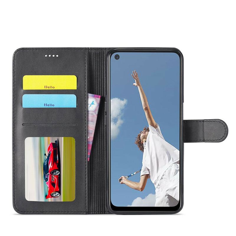 Capa De Couro Para Oppo A16 / A16s Lc.imeeke Efeito Couro