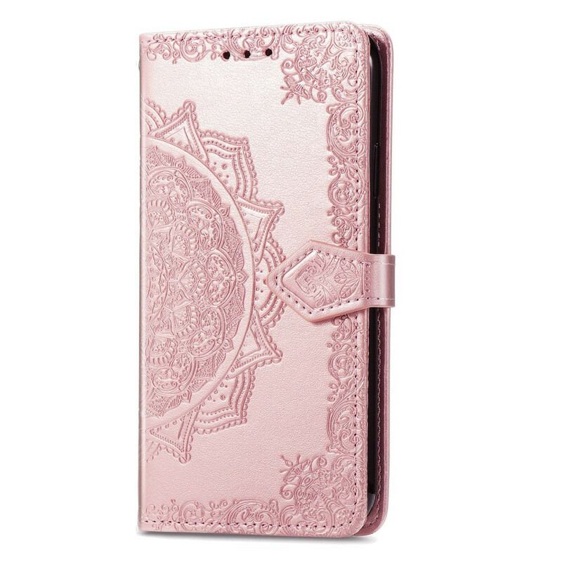 Capa De Couro Para Oppo A16 / A16s Mandala Idade Média