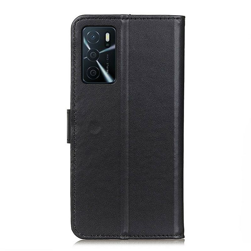 Capa Em Pele Para Oppo A16 / A16s Couro Sintético Liso