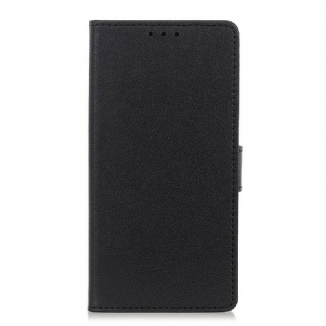 Capa Em Pele Para Oppo A16 / A16s Efeito Couro Brilhante Simples