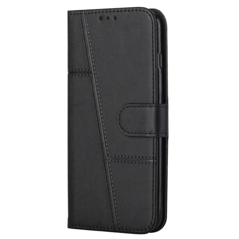 Capa Flip Para Oppo A16 / A16s De Cordão Strappy Geo Leather Effect