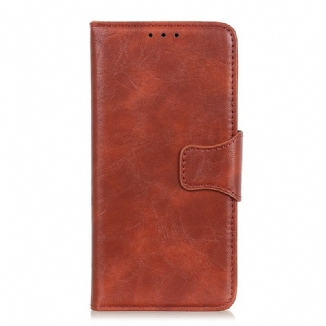 Capa Flip Para Oppo A16 / A16s Fecho Reversível De Couro Rachado