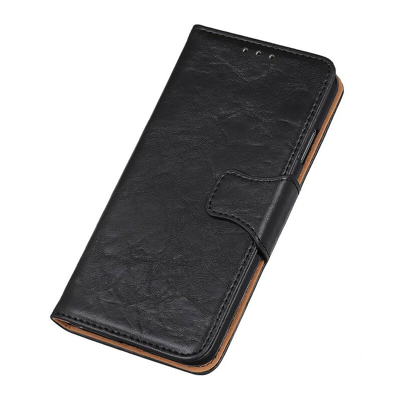 Capa Flip Para Oppo A16 / A16s Fecho Reversível De Couro Rachado