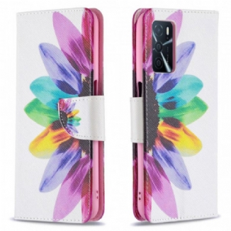 Capa Flip Para Oppo A16 / A16s Flor Aquarela