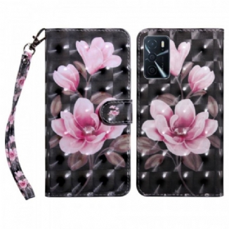 Capa Flip Para Oppo A16 / A16s Flores Em Flor