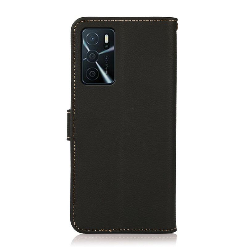 Capa Flip Para Oppo A16 / A16s Khazneh Rfid Couro Genuíno