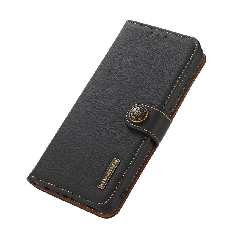 Capa Flip Para Oppo A16 / A16s Khazneh Rfid Couro Genuíno