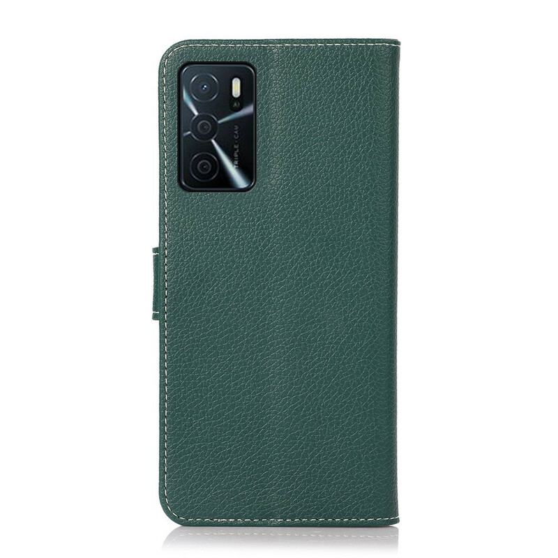 Capa Folio Para Oppo A16 / A16s Costuras Efeito Couro Lichia