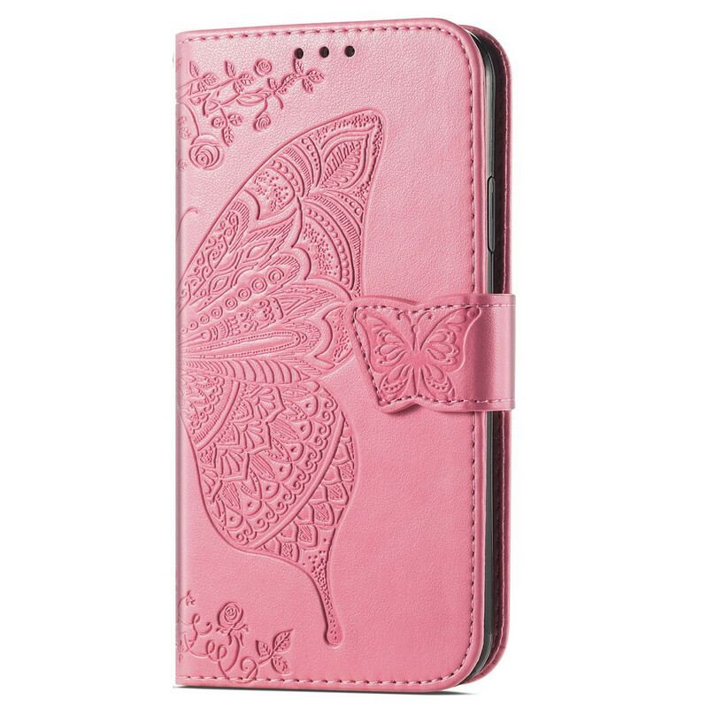 Capa Folio Para Oppo A16 / A16s Meia Borboleta