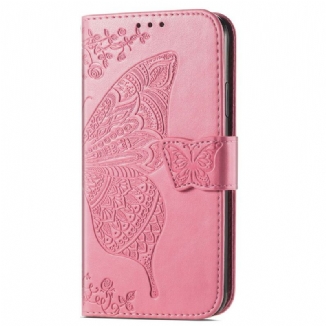 Capa Folio Para Oppo A16 / A16s Meia Borboleta