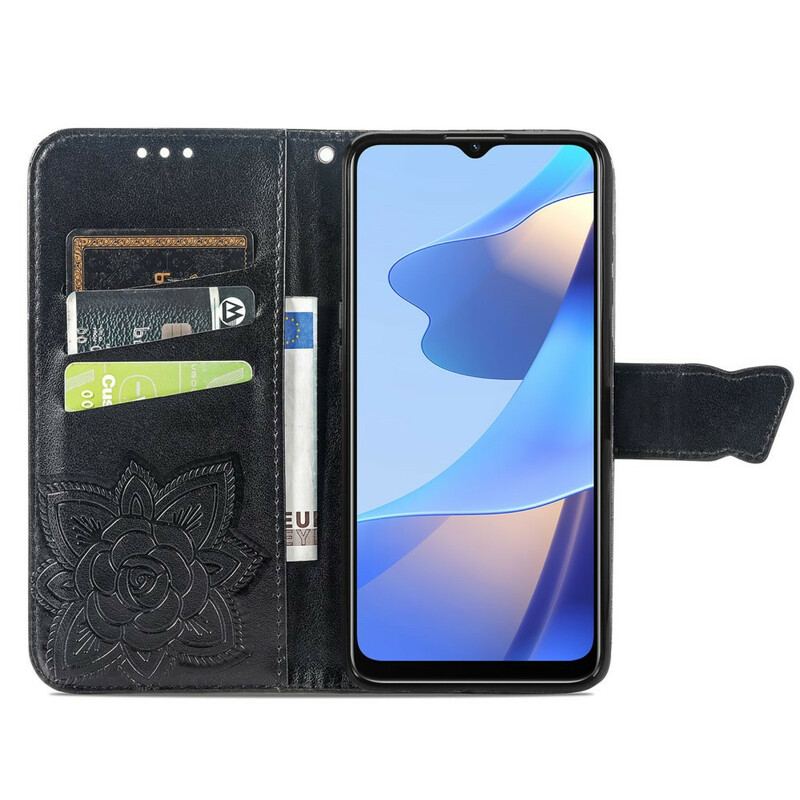 Capa Folio Para Oppo A16 / A16s Meia Borboleta