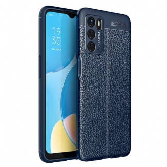 Capa Para Oppo A16 / A16s Linha Dupla Efeito Couro Litchi