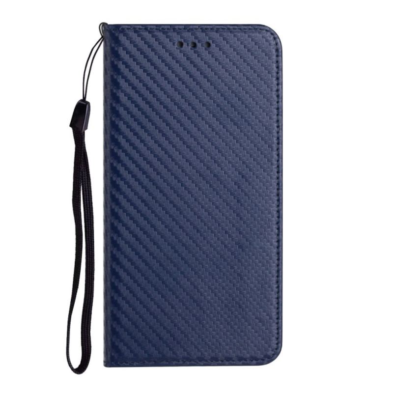 Capa De Celular Para Samsung Galaxy S23 Ultra 5G De Cordão Flip Estilo Strappy Fibra De Carbono