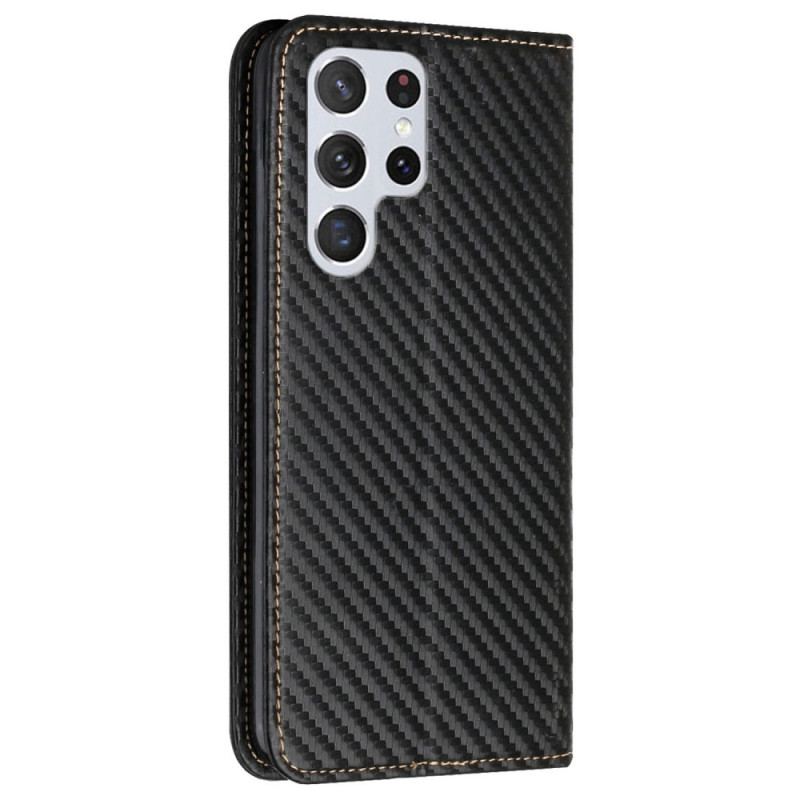 Capa De Celular Para Samsung Galaxy S23 Ultra 5G De Cordão Flip Estilo Strappy Fibra De Carbono