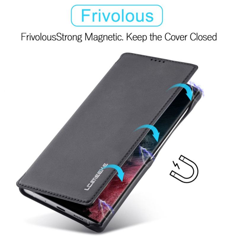 Capa De Celular Para Samsung Galaxy S23 Ultra 5G Flip Efeito Couro Lc.imeeke Efeito Couro