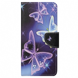 Capa De Couro Para Samsung Galaxy S23 Ultra 5G Borboletas Sublimes