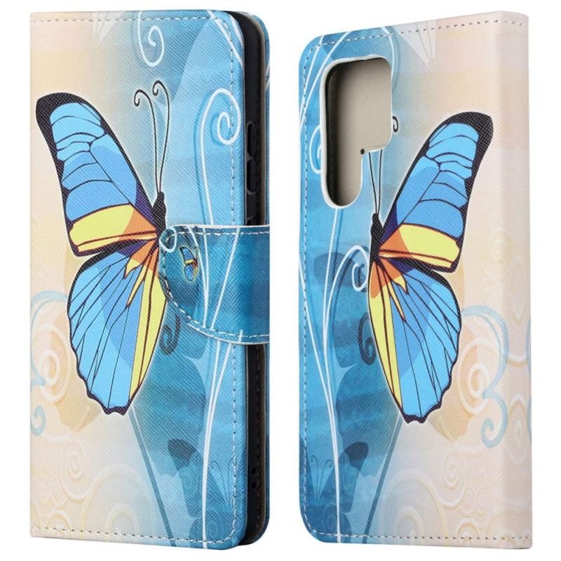 Capa De Couro Para Samsung Galaxy S23 Ultra 5G Borboletas Sublimes