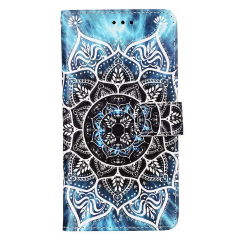 Capa De Couro Para Samsung Galaxy S23 Ultra 5G Mandala No Céu