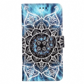 Capa De Couro Para Samsung Galaxy S23 Ultra 5G Mandala No Céu