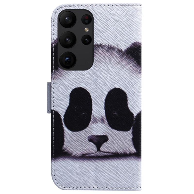 Capa Em Pele Para Samsung Galaxy S23 Ultra 5G De Cordão Meu Panda Lanyard