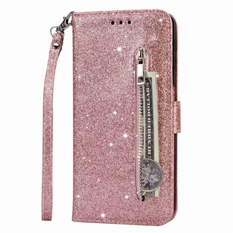 Capa Flip Para Samsung Galaxy S23 Ultra 5G Bolsa De Moedas Glitter