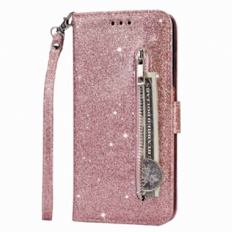 Capa Flip Para Samsung Galaxy S23 Ultra 5G Bolsa De Moedas Glitter