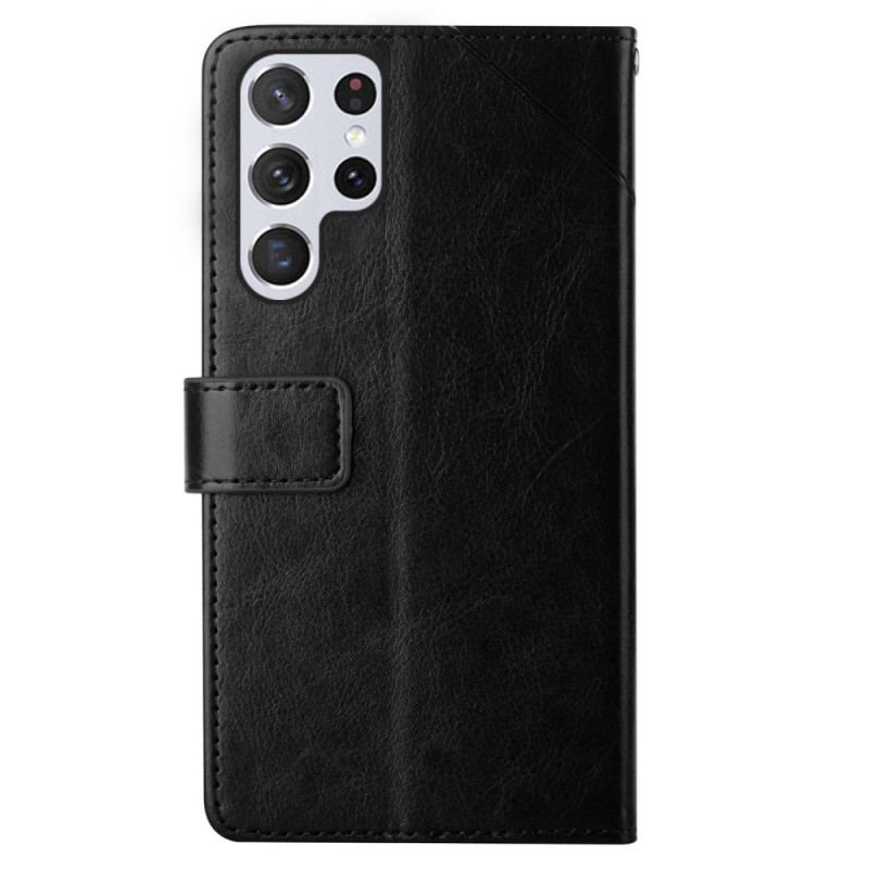 Capa Flip Para Samsung Galaxy S23 Ultra 5G De Cordão Design Y Strappy