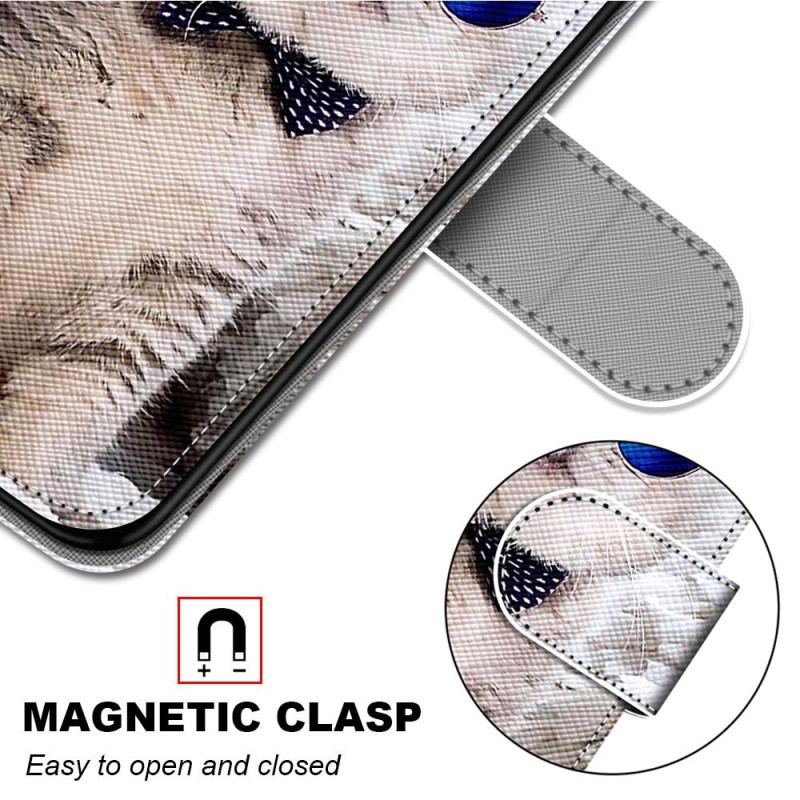 Capa Flip Para Samsung Galaxy S23 Ultra 5G De Cordão Yo Cat Com Alça