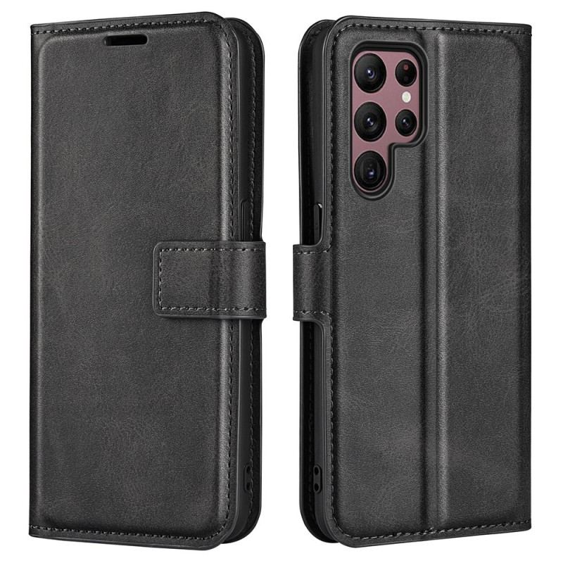 Capa Flip Para Samsung Galaxy S23 Ultra 5G Estilo Cor De Couro