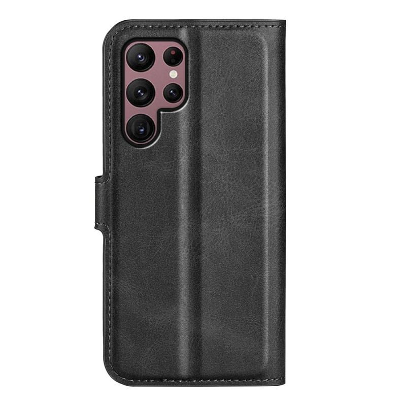 Capa Flip Para Samsung Galaxy S23 Ultra 5G Estilo Cor De Couro