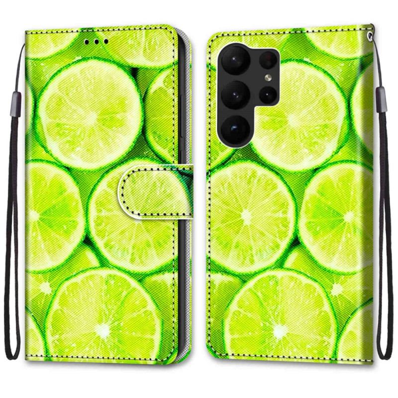 Capa Flip Para Samsung Galaxy S23 Ultra 5G Limão