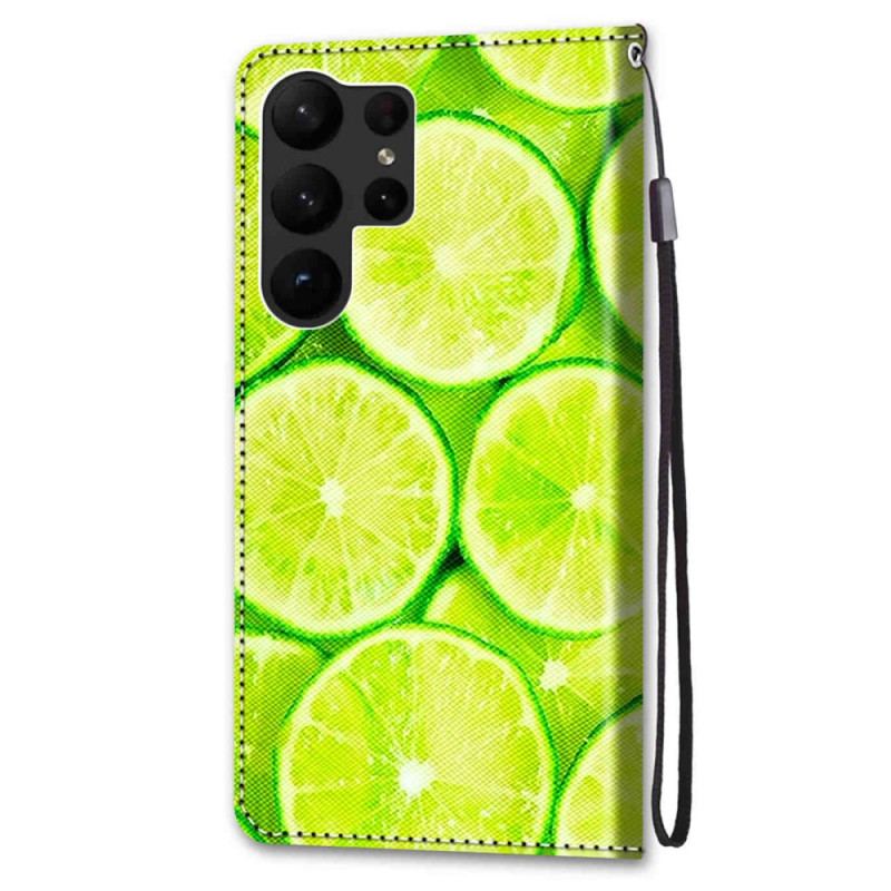 Capa Flip Para Samsung Galaxy S23 Ultra 5G Limão