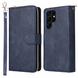 Capa Flip Para Samsung Galaxy S23 Ultra 5G Porta-moedas 9 Porta-cartões