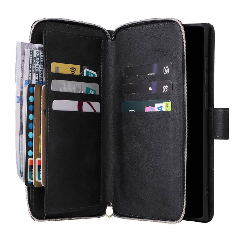 Capa Flip Para Samsung Galaxy S23 Ultra 5G Porta-moedas 9 Porta-cartões