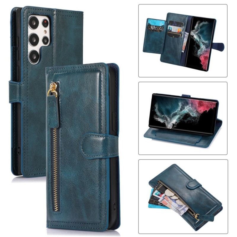 Capa Flip Para Samsung Galaxy S23 Ultra 5G Porta-moedas Vintage