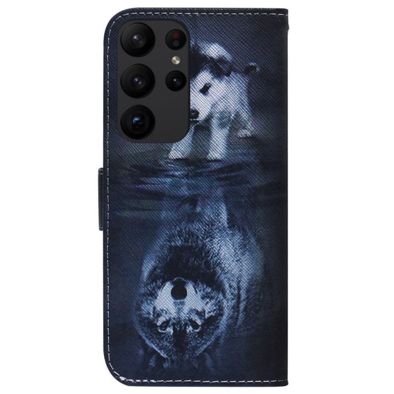 Capa Flip Para Samsung Galaxy S23 Ultra 5G Sonho De Cachorrinho