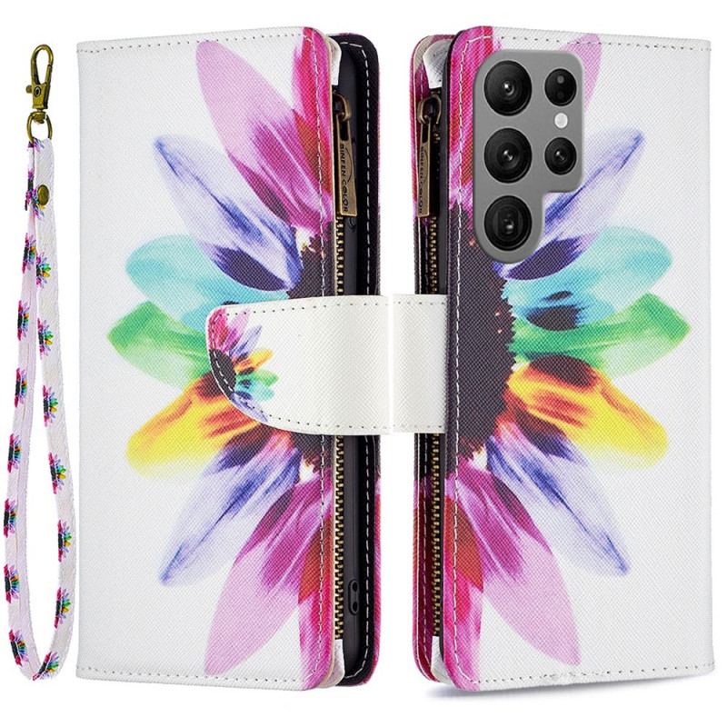 Capa Flip Para Samsung Galaxy S23 Ultra 5G Capa Tipo Carteira Carteira De Flores