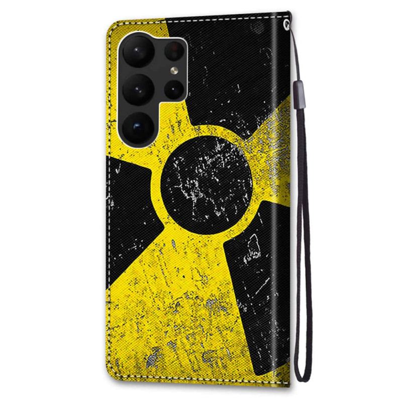 Capa Folio Para Samsung Galaxy S23 Ultra 5G Amarelo E Preto