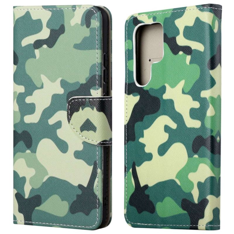 Capa Folio Para Samsung Galaxy S23 Ultra 5G Camuflar