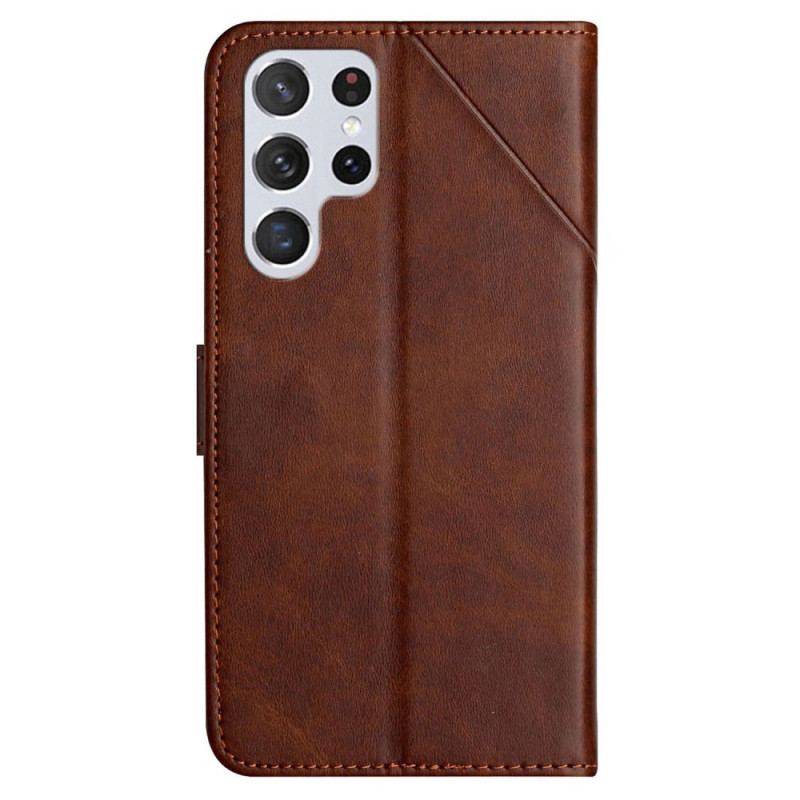 Capa Folio Para Samsung Galaxy S23 Ultra 5G De Cordão Linhas Geométricas Listradas