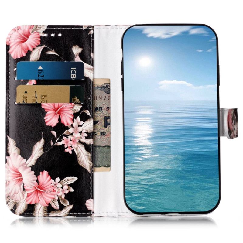 Capa Folio Para Samsung Galaxy S23 Ultra 5G Flores