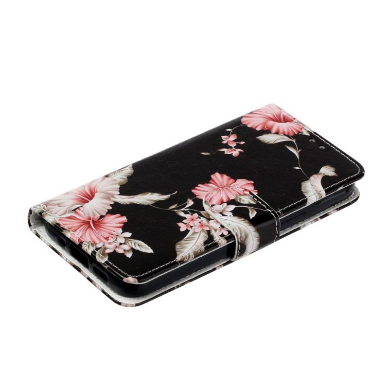 Capa Folio Para Samsung Galaxy S23 Ultra 5G Flores