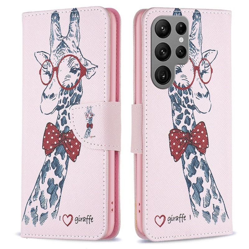 Capa Folio Para Samsung Galaxy S23 Ultra 5G Girafa Inteligente