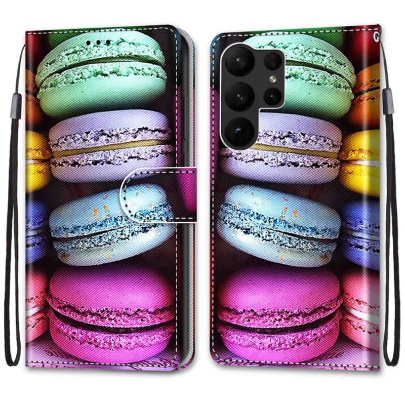 Capa Folio Para Samsung Galaxy S23 Ultra 5G Macarons