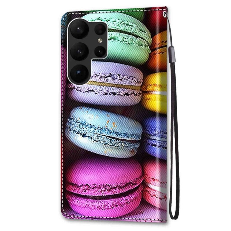 Capa Folio Para Samsung Galaxy S23 Ultra 5G Macarons