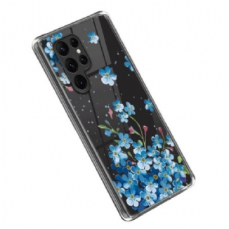 Capa Para Samsung Galaxy S23 Ultra 5G Flores Azuis