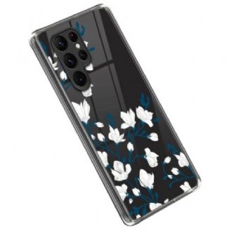 Capa Para Samsung Galaxy S23 Ultra 5G Flores Brancas