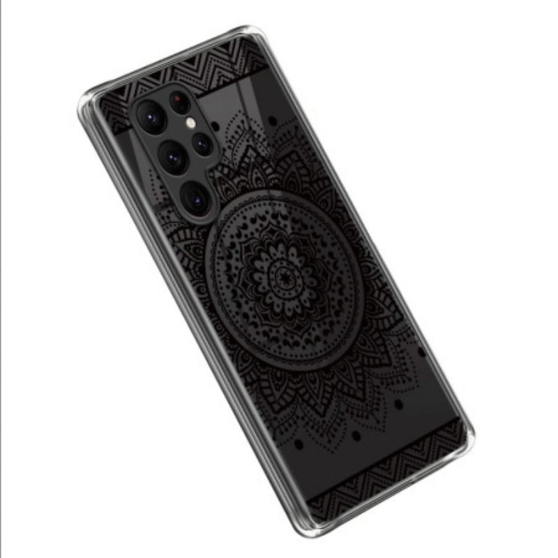 Capa Para Samsung Galaxy S23 Ultra 5G Mandala Negra