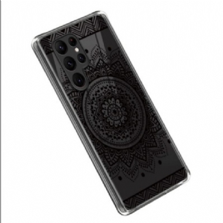 Capa Para Samsung Galaxy S23 Ultra 5G Mandala Negra